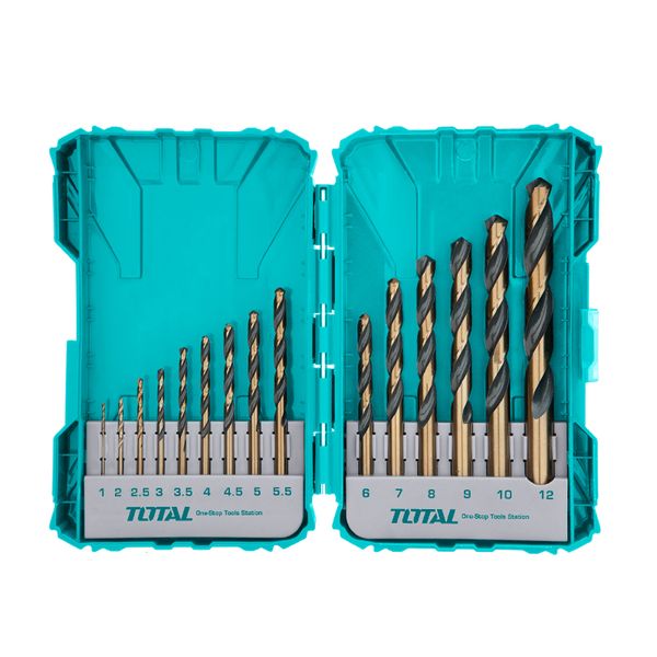 TOTAL 15 Piece HSS Drill Bits Set