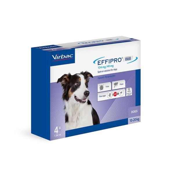 Virbac - Effipro Duo Tick &amp; Flea Treatment For Medium Dogs 10-20kg 24's