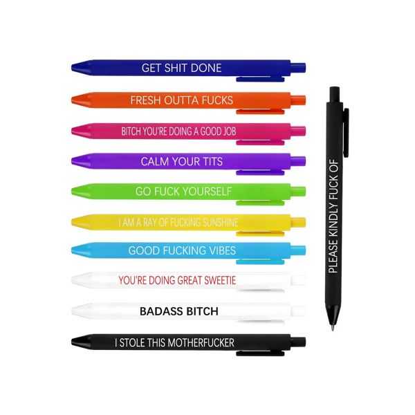 QKTNIUBI 11 Piece Funny Novelty Ballpoint Pen Set