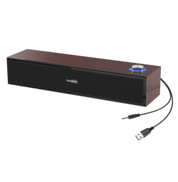 Wireless Wooden Bluetooth SoundBar Speaker 37cm - Black