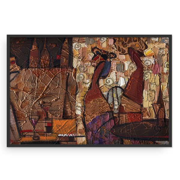 Cape Art Framed Canvas 1Piece 40x60cm Abstract Peacocks