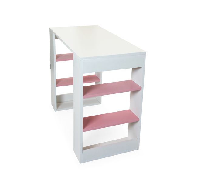 Kids Desk with Shelves - Pink Shelves