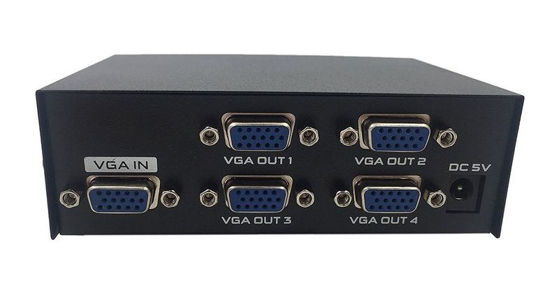 4 Port VGA Video Splitter Distribution Amplifier 1-to-4 Monitor VGA