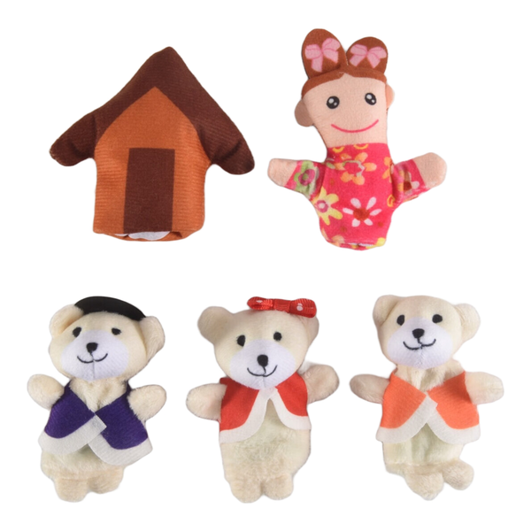 Lot of 5 pcs Finger Puppets Fairytale Fairy Tale Goldilocks and Three Bears