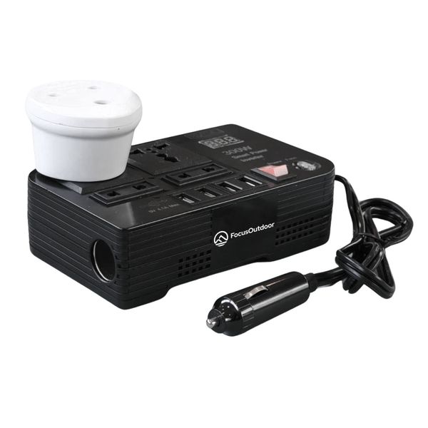 FocusOutdoor 300W Power Inverter with USB &amp; AC Outlets for Car &amp; Travel