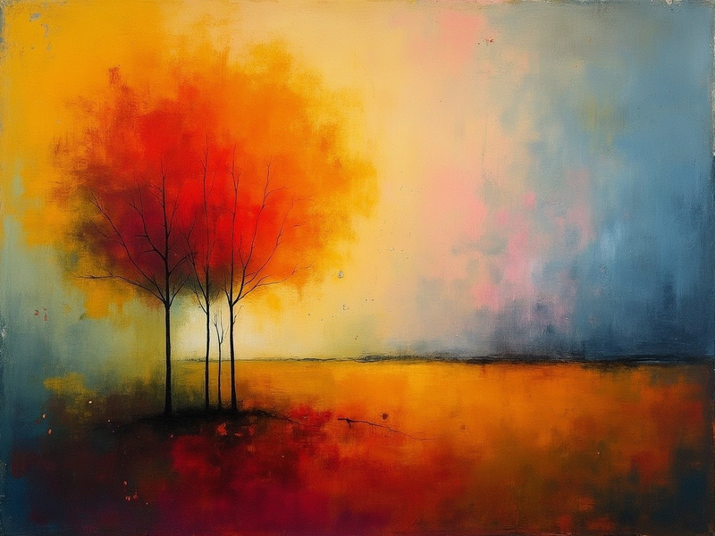 Modern Canvas Wall Art Home Decor- Orange Sihloutte