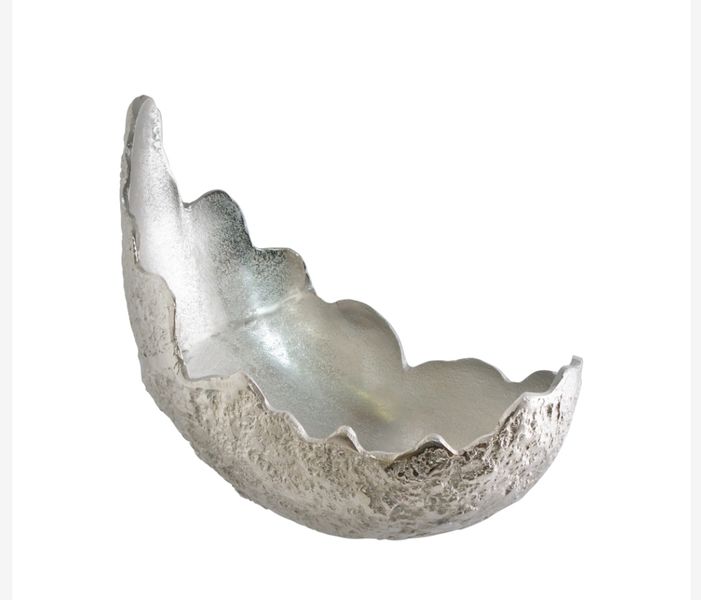 Silver Decorative Curved Ornament 39x33x23cm - Metal