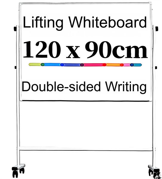 DELI 120cm×90cm Double-Sided Magnetic Mobile Whiteboard with Stand
