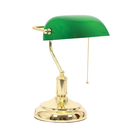 Bankers Lamp Replacement Shade Only, Bankers Lamp Gold With Green Shade