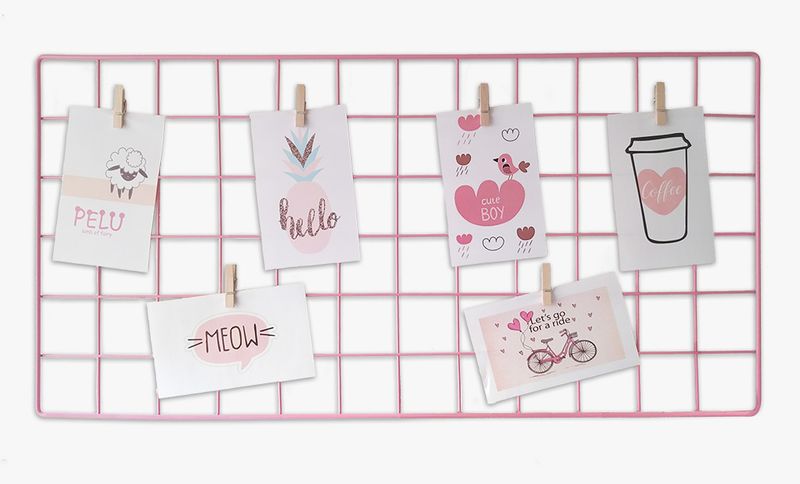 Wire Wall Grid - Pink - Picture Frame - Wall Decor