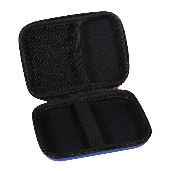 Digital Accessories Storage Organizer Bag, EVA + PU, 14x10x3.5cm, Dark Blue