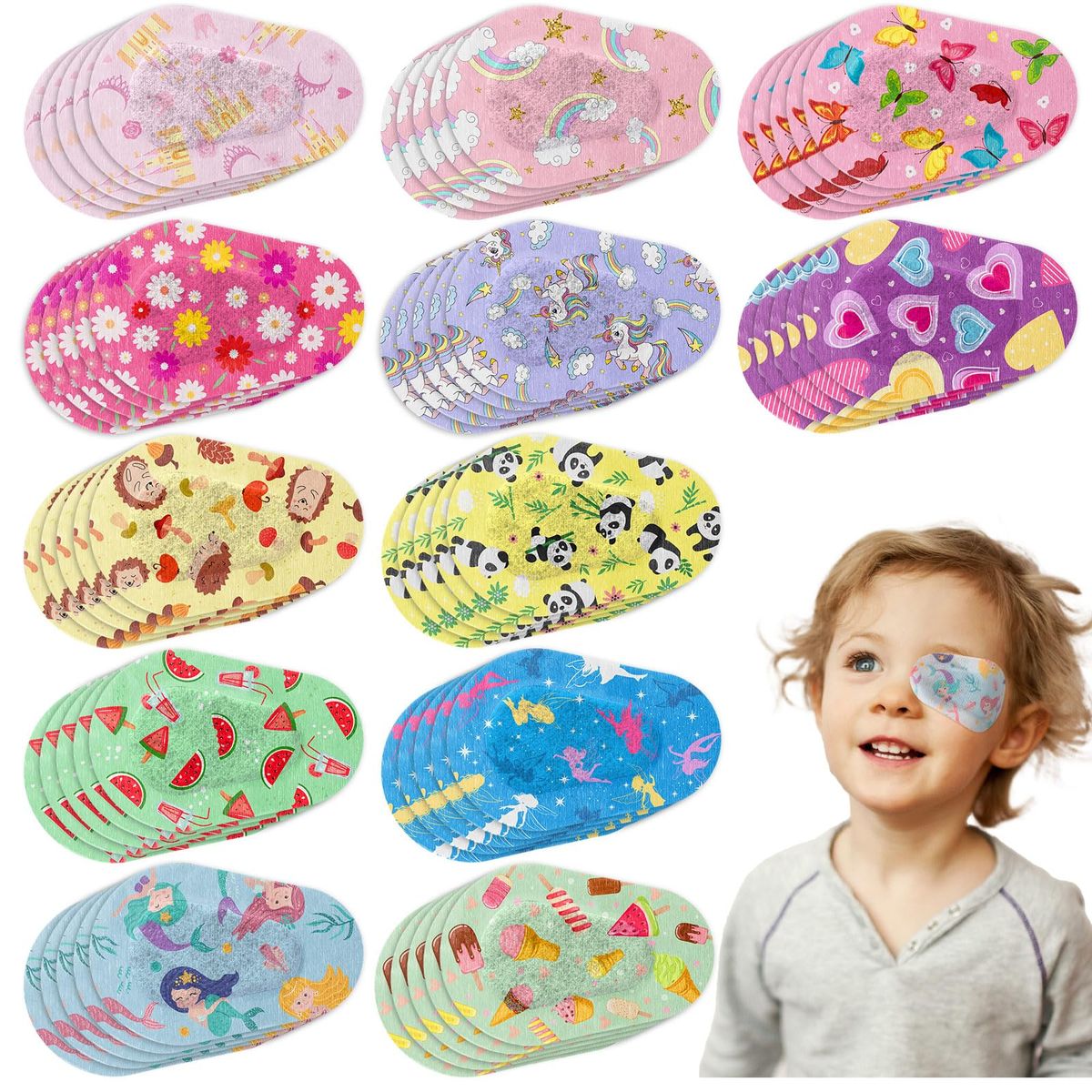 60 pcs Kids Eye Cotton Eye Patch Fabric Breathable For Pediatric