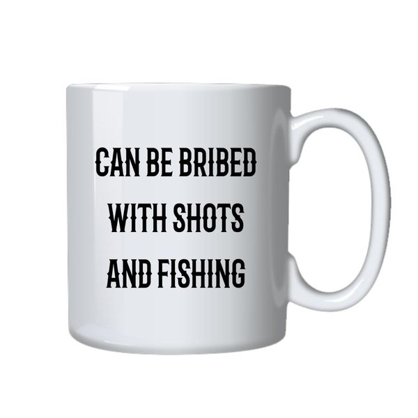 Shots and Fishing Coffee Mug - Best Funny Novelty Gift Idea for Fathers Day