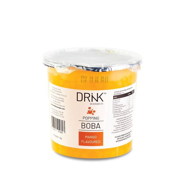 DRNK Popping Boba Mango - 1kg - Burst of Tropical Mango Flavor