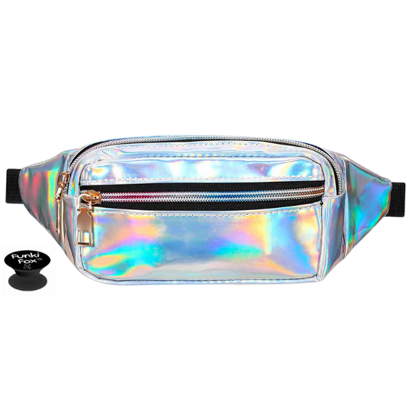 Funki Fox Holographic Shiny Metallic Moon Fanny Pack Waist Bag for ...