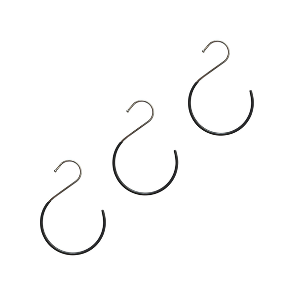 Set Of 3 S-Hook Scarf Hangers, Black