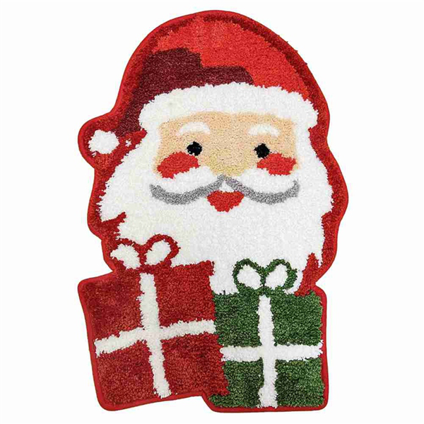 Christmas Bathroom Rug,Christmas Santa Claus Bath Rug Non-Slip Back Water A