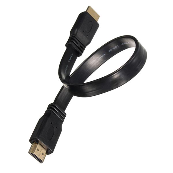 Short Male to Plug Flat Cable for Audio Video HDTV TV