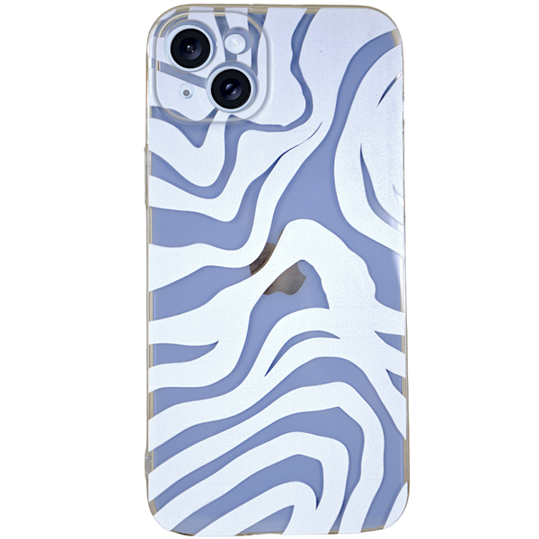 Clear - Phone Case with White Zebra Print - Iphone 15 Pro Max