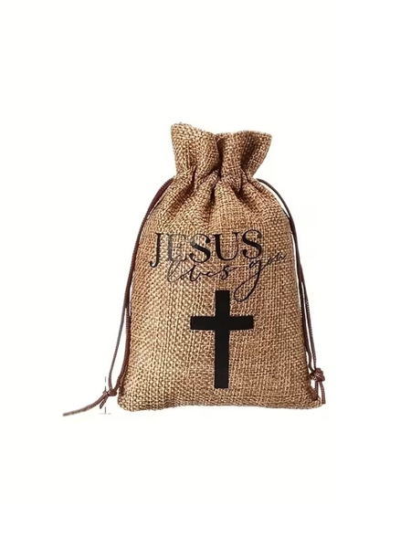 Jesus Loves You Drawstring Bags for Gifting (20pcs) - 10.16 × 15.24cm