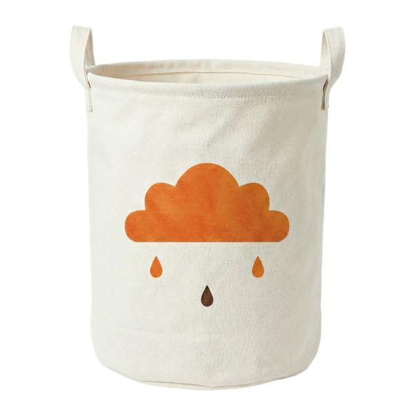 Eco-Home Foldable Laundry Basket with Liner - 100L - Natural Grey