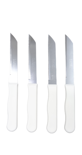 Fixwell - Serrated Vegetable Knives X 4 - White
