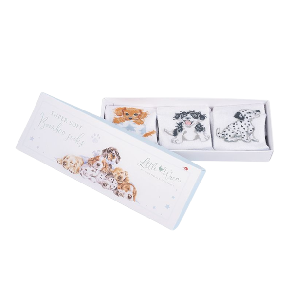 Wrendale "Little Paws" Dog Baby Socks Set - 6-12 Months