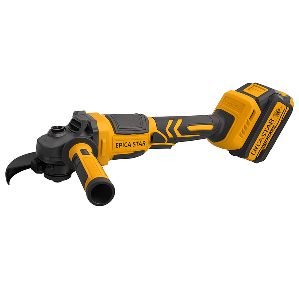 21V Cordless Brushless Angle Grinder - 2x 3000mAh Batteries 115mm (No Disc)