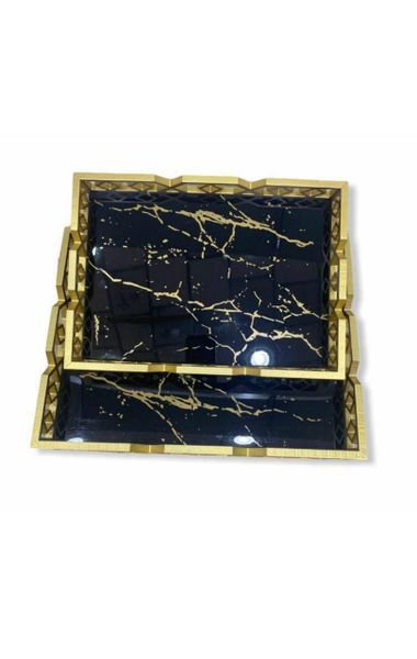 Be Classic H Rectangle Marble Trays - Set of 2