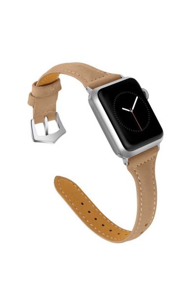 Leather Slimline Watch Strap 42/44mm for Apple iWatch - White