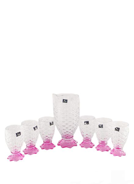 Dream World Pineapple Design Water Set 7 Piece - Pink
