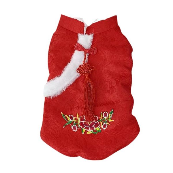 Chinese style festive warm pet cat small dog costume Tang suit