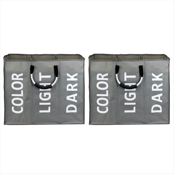 Divided Foldable Laundry Basket Bag Dirty Clothes Laundry Basket A