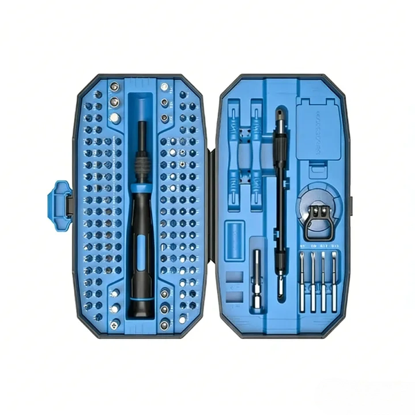 Precision Screwdriver Set, 152 Piece, Black/Blue