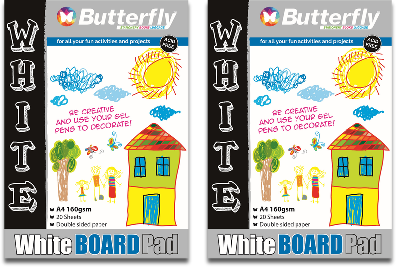 Board Pads - A4 160Gsm 20 Sheets - White (Double Sided) X2