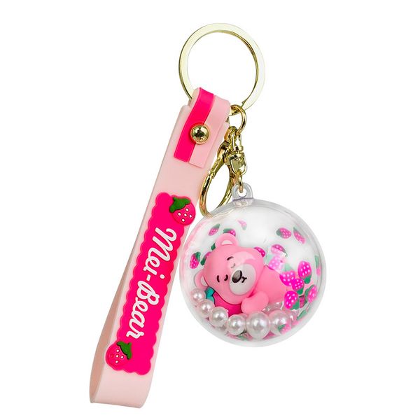 Berry Bear Ball - Pink Strawberry Keychain