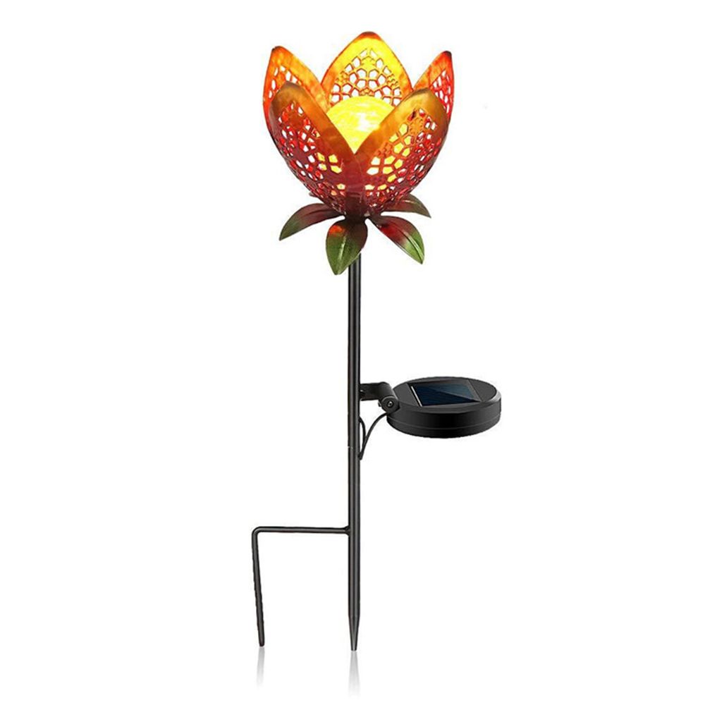 Outdoor Solar Light Iron Hollow Projection Garden Decoration - Lotus