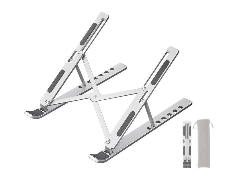Laptop Stand Holder/Adjustable/Folding/Aluminum/Heat Dissipation-Silver