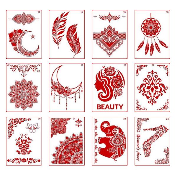 Craft Stationery Novelty Lace Patterned Stencils Set of 12(A4)