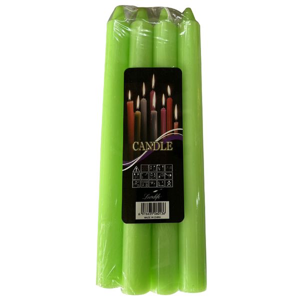Solid Color Unscented Chime Taper Candle - 12 Pieces