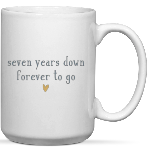 Seven Years Down Forever To Go 7th Anniversary Gift Rock Slate