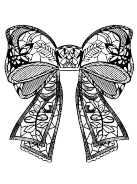 1 Piece - Delicate Bowknot Ribbon Temporary Tattoo - Black