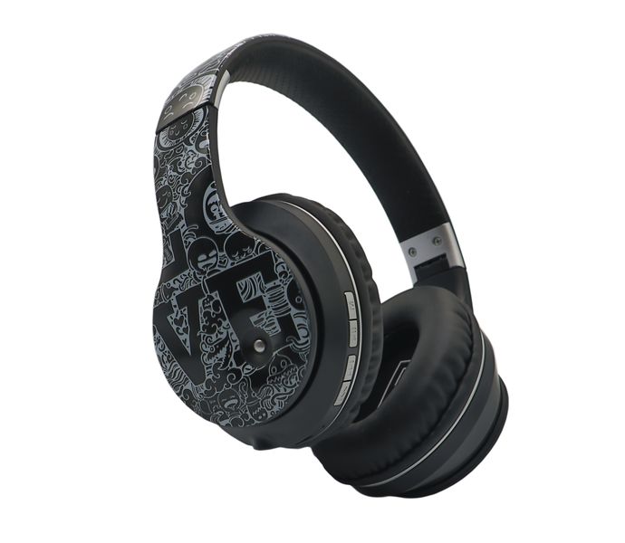 Wireless Bluetooth Headphones TF Card / Aux / FM Radio- Black