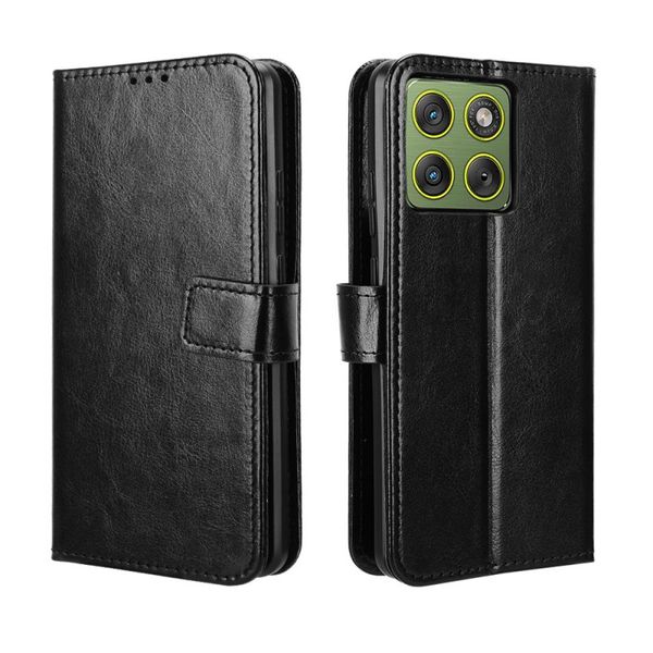 Crazy Horse Pattern Leather Case Compatible With Motorola Edge 50 Pro 5G