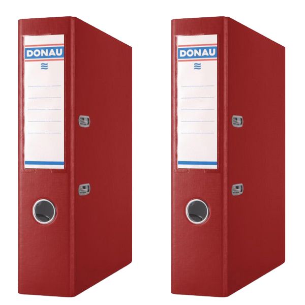 Donau Lever Arch File 75mm, Burgundy (Pack of 4)