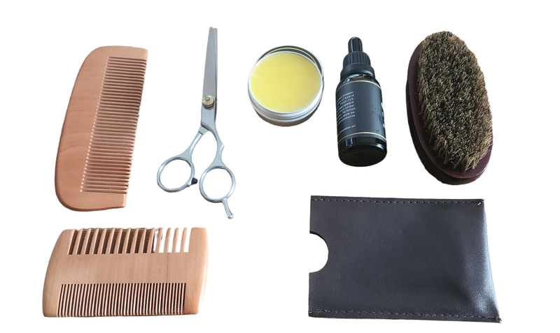 7 Piece Beard Care Kit for Men Grooming &amp; Trimming