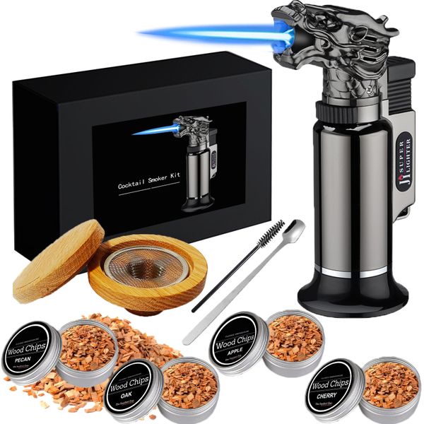 Cocktail Smoker Kit,Whiskey Smoker Set - Old Fashioned Cocktail Smoking Kit