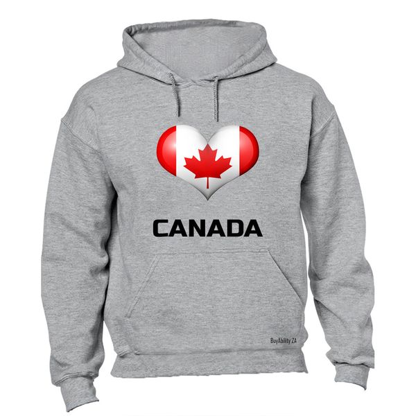 Love Canada - Mens - Hoodie - Grey