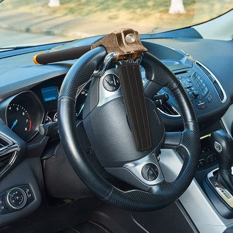 Leather Finish Anti-Theft Steering Wheel Lock