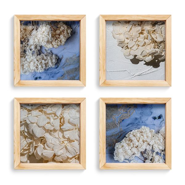 Cape Art Pine Boxed Canvas 4 Piece Collage Hydrangea Dream